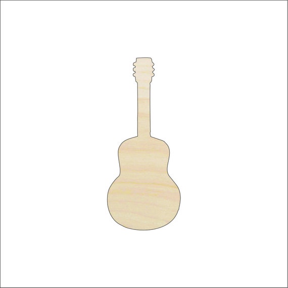 Music Guitar - Laser Cut Out Unfinished Wood Craft Shape MSC19 Music Guitar - Laser Cut Out Unfinished Wood Craft Shape MSC19