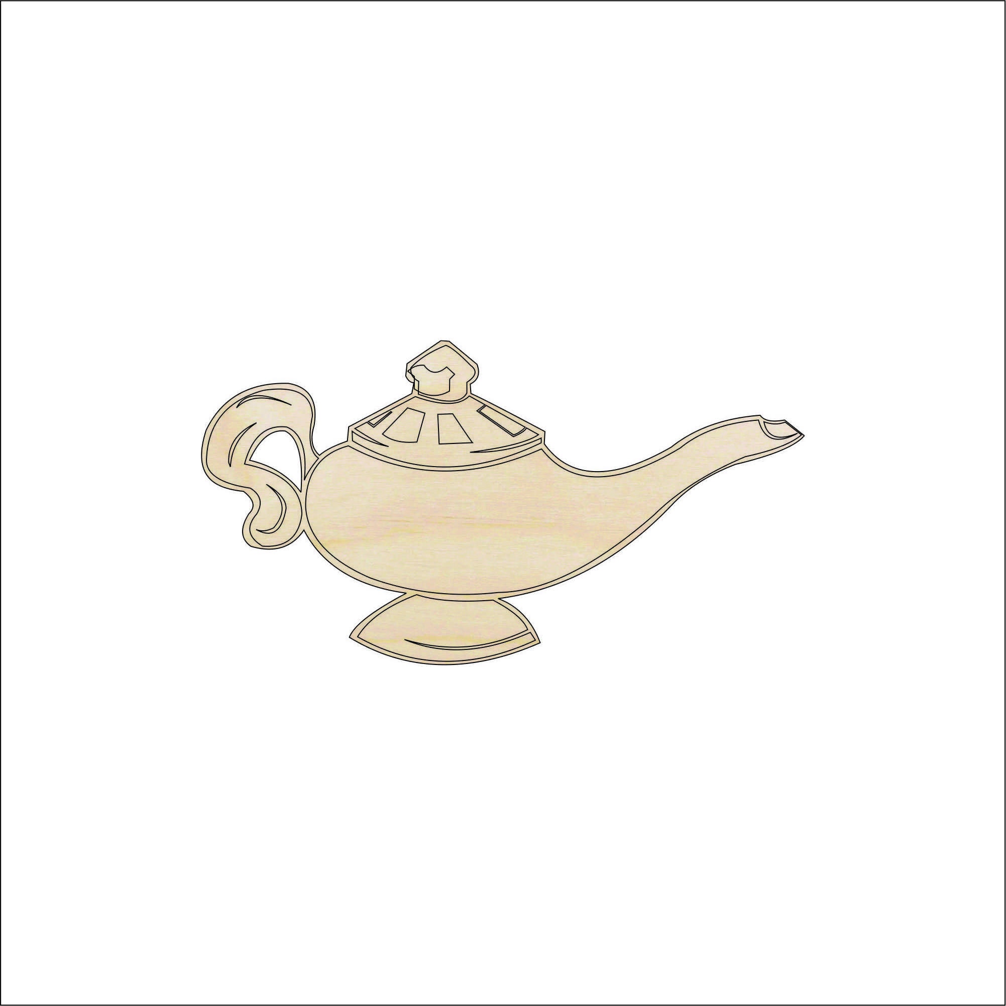 Container Genie Lamp - Laser Cut Out Unfinished Wood Craft Shape WLD54 Container Genie Lamp - Laser Cut Out Unfinished Wood Craft Shape WLD54