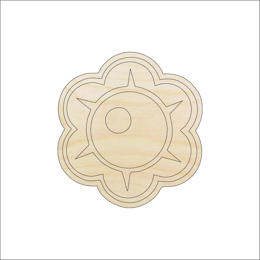 Flower - Laser Cut Out Unfinished Wood Craft Shape FLR37 Flower - Laser Cut Out Unfinished Wood Craft Shape FLR37