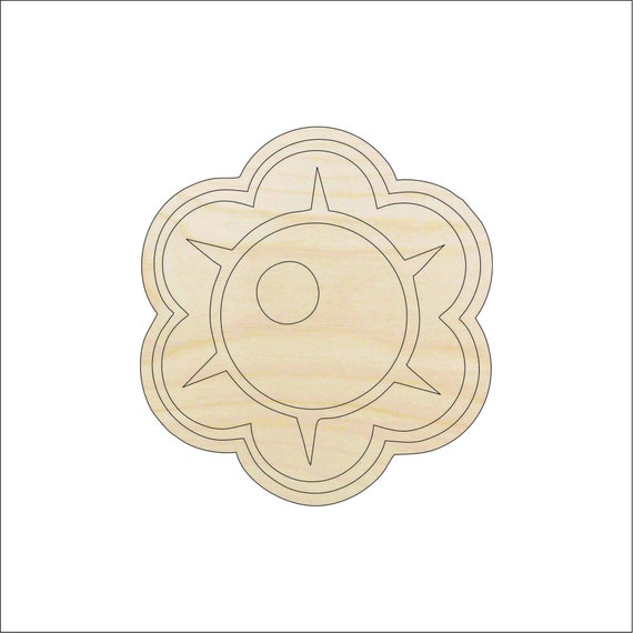 Flower - Laser Cut Out Unfinished Wood Craft Shape FLR37 Flower - Laser Cut Out Unfinished Wood Craft Shape FLR37