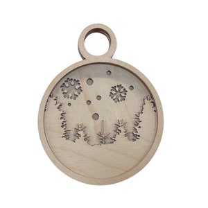3D Ornament Forest 4 Pieces Laser Cut Out Unfinished ORN65 3D Ornament Forest 4 Pieces Laser Cut Out Unfinished ORN65
