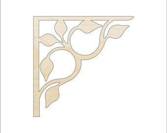 Shelf Bracket Vine - Laser Cut Out Unfinished Wood Craft Shape SHLF2 Shelf Bracket Vine - Laser Cut Out Unfinished Wood Craft Shape SHLF2