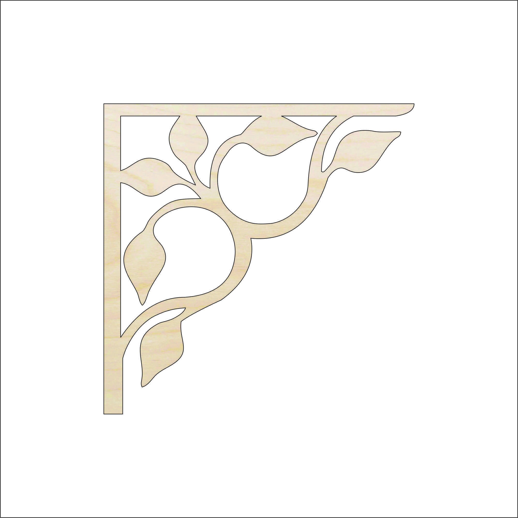 Shelf Bracket Vine - Laser Cut Out Unfinished Wood Craft Shape SHLF2 Shelf Bracket Vine - Laser Cut Out Unfinished Wood Craft Shape SHLF2
