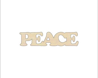 Word Peace - Laser Cut Out Unfinished Wood Craft Shape WRD29 Word Peace - Laser Cut Out Unfinished Wood Craft Shape WRD29