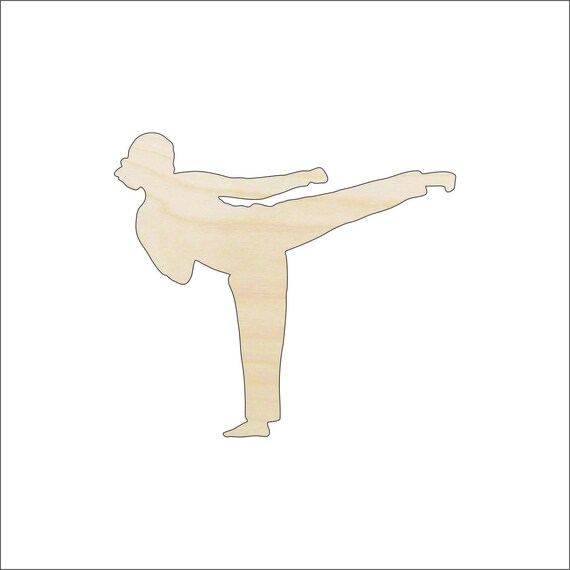 Sport Karate - Laser Cut Out Unfinished Wood Craft Shape SPT270 Sport Karate - Laser Cut Out Unfinished Wood Craft Shape SPT270