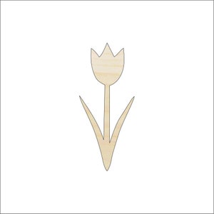 Flower Tulip - Laser Cut Out Unfinished Wood Craft Shape FLR63 Flower Tulip - Laser Cut Out Unfinished Wood Craft Shape FLR63