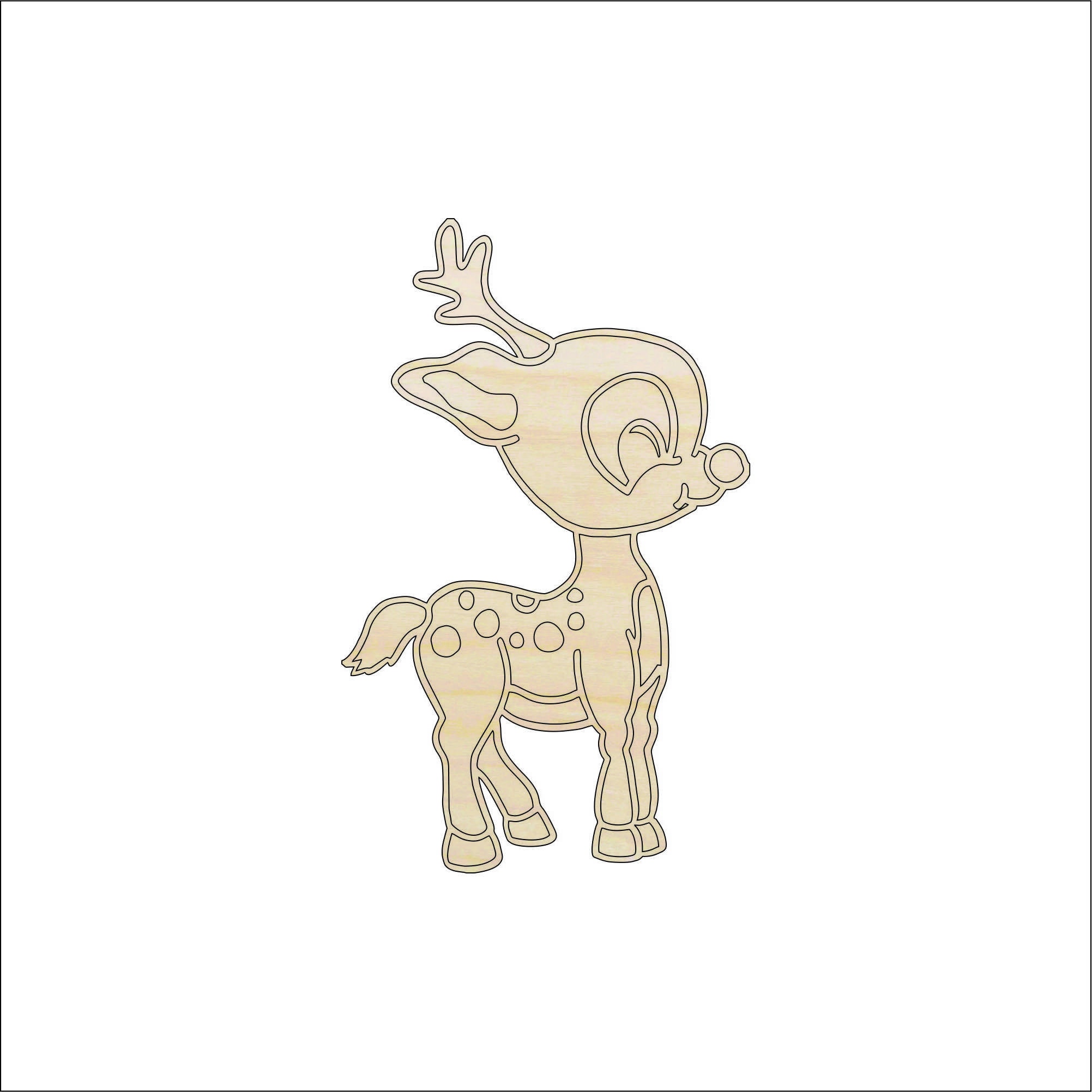 Deer - Laser Cut Out Unfinished Wood Craft Shape DER53 Deer - Laser Cut Out Unfinished Wood Craft Shape DER53