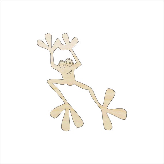 Frog - Laser Cut Out Unfinished Wood Craft Shape FRG7 Frog - Laser Cut Out Unfinished Wood Craft Shape FRG7