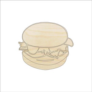 Food Cheeseburger - Laser Cut Out Unfinished Wood Craft Shape FOD17 Food Cheeseburger - Laser Cut Out Unfinished Wood Craft Shape FOD17