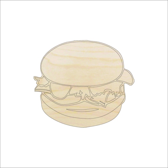 Food Cheeseburger - Laser Cut Out Unfinished Wood Craft Shape FOD17 Food Cheeseburger - Laser Cut Out Unfinished Wood Craft Shape FOD17