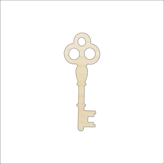 Key - Laser Cut Out Unfinished Wood Craft Shape KEY3 Key - Laser Cut Out Unfinished Wood Craft Shape KEY3