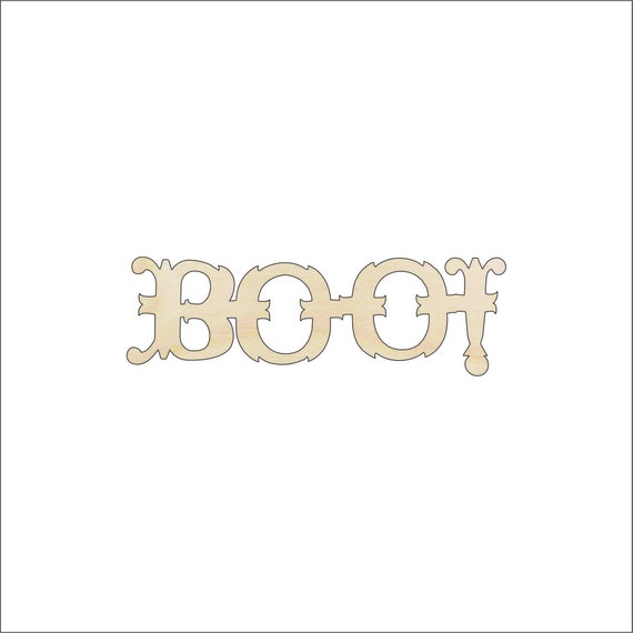 Word Boo - Laser Cut Out Unfinished Wood Craft Shape FAL62 Word Boo - Laser Cut Out Unfinished Wood Craft Shape FAL62