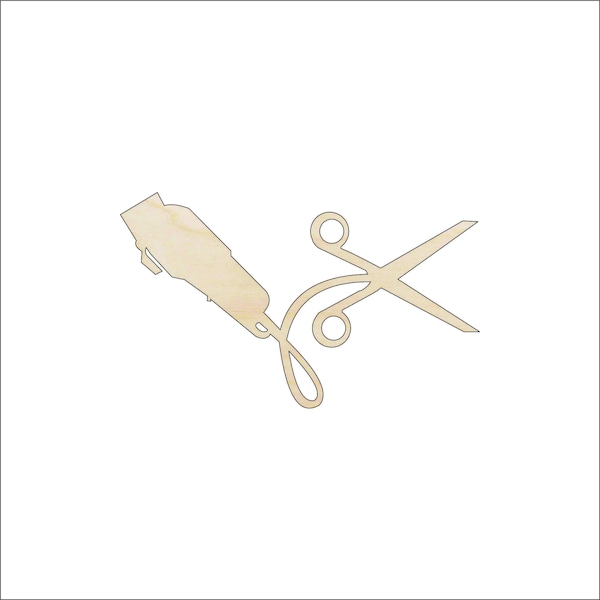 Beauty Scissors - Laser Cut Out Unfinished Wood Shape Craft Supply BTY29