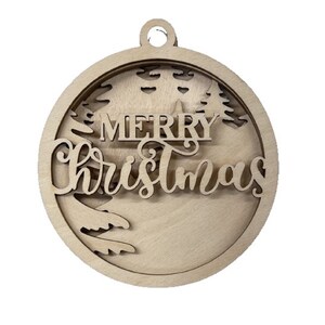 3D Ornament Merry Christmas 5 Pieces Laser Cut Out Unfinished ORN188 3D Ornament Merry Christmas 5 Pieces Laser Cut Out Unfinished ORN188