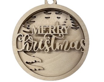 3D Ornament Stocking 2 Pieces Laser Cut Out Unfinished ORN83 3D Ornament Stocking 2 Pieces Laser Cut Out Unfinished ORN83