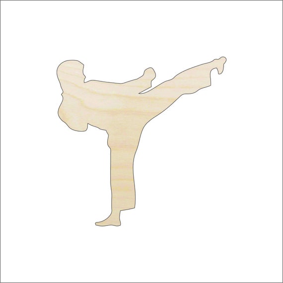 Sport Karate - Laser Cut Out Unfinished Wood Craft Shape SPT61 Sport Karate - Laser Cut Out Unfinished Wood Craft Shape SPT61