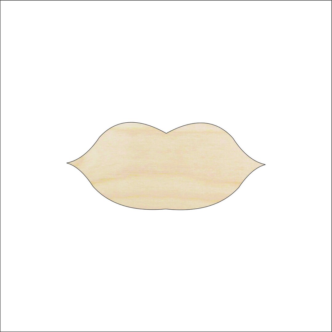 Lips - Laser Cut Out Unfinished Wood Craft Shape PPL47 Lips - Laser Cut Out Unfinished Wood Craft Shape PPL47
