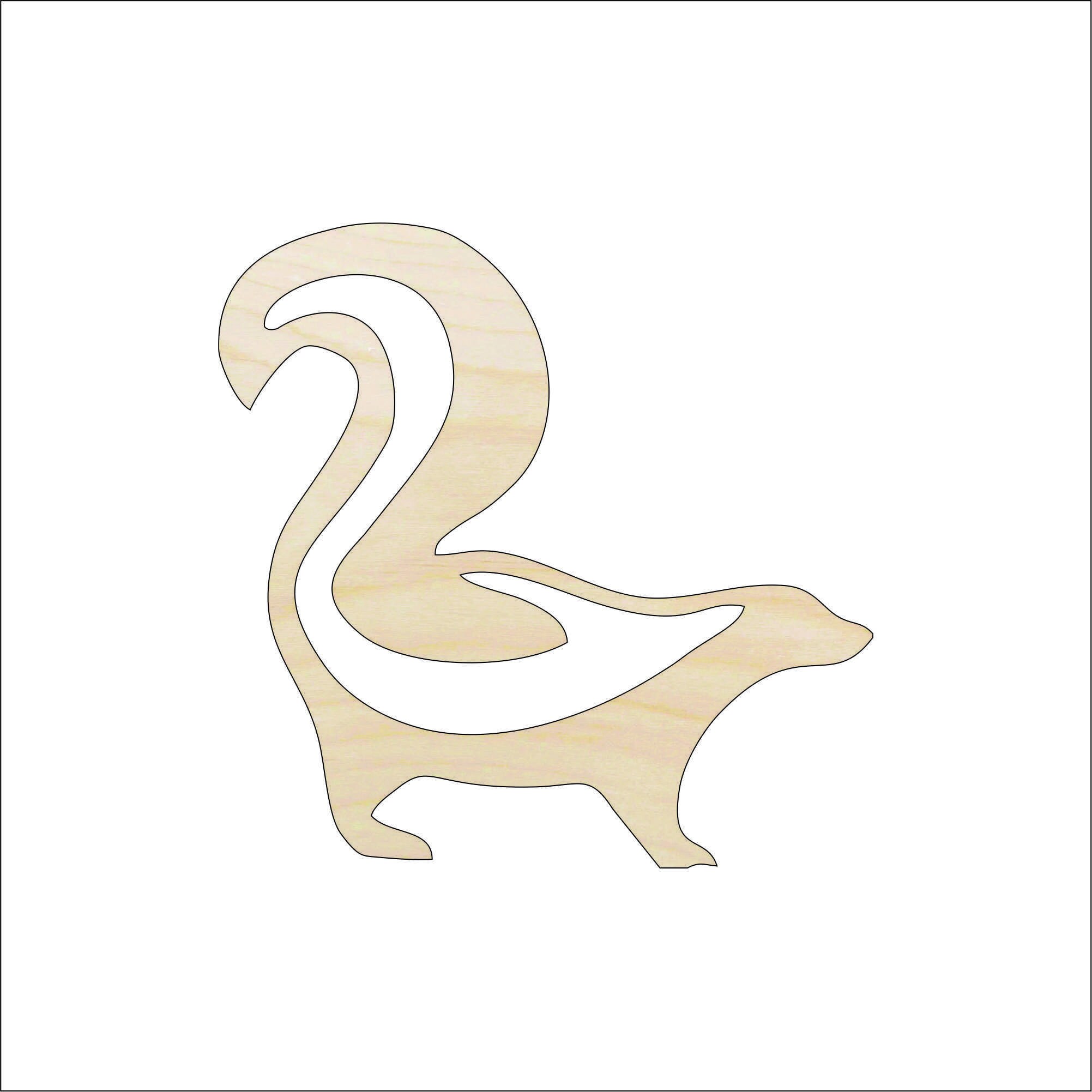 Skunk - Laser Cut Out Unfinished Wood Craft Shape RDT25 Skunk - Laser Cut Out Unfinished Wood Craft Shape RDT25