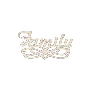 Word Family - Laser Cut Out Unfinished Wood Craft Shape WRD104 Word Family - Laser Cut Out Unfinished Wood Craft Shape WRD104