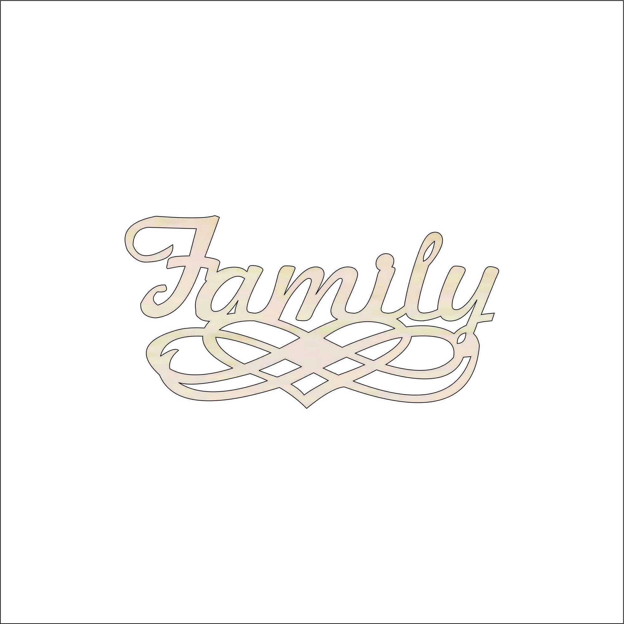 Word Family - Laser Cut Out Unfinished Wood Craft Shape WRD104 Word Family - Laser Cut Out Unfinished Wood Craft Shape WRD104