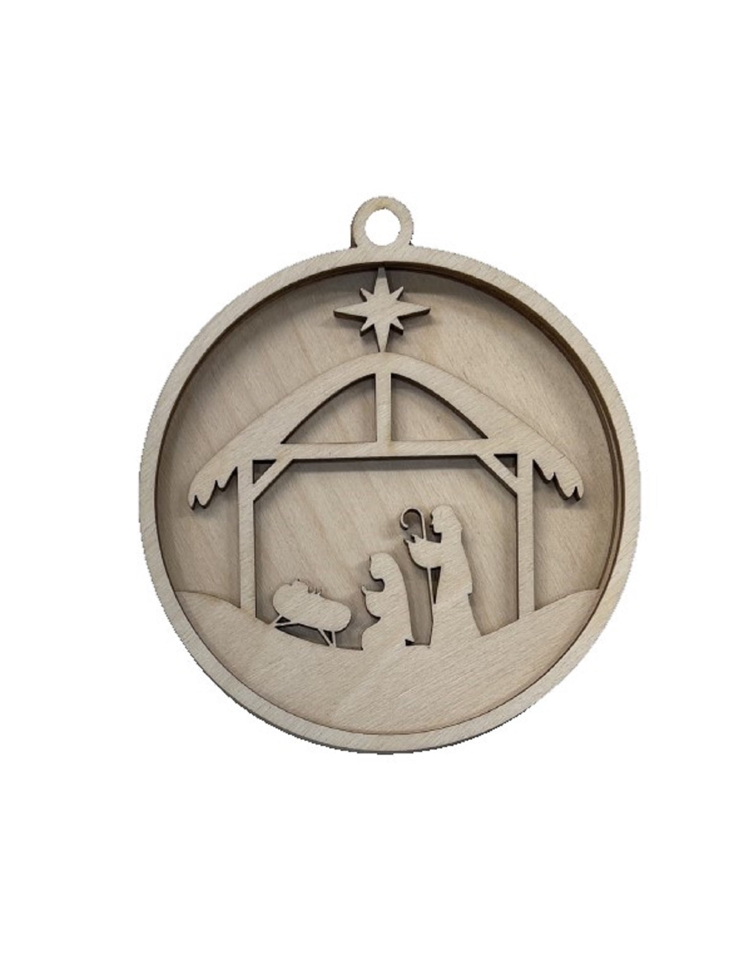 3D Ornament Nativity 3 Pieces Laser Cut Out Unfinished ORN182 3D Ornament Nativity 3 Pieces Laser Cut Out Unfinished ORN182