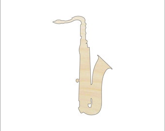 Music Saxophone - Laser Cut Out Unfinished Wood Craft Shape MSC38 Music Saxophone - Laser Cut Out Unfinished Wood Craft Shape MSC38