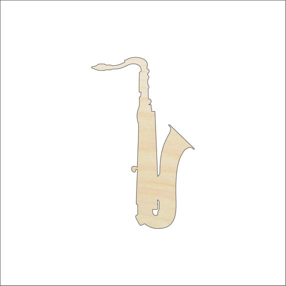 Music Saxophone - Laser Cut Out Unfinished Wood Craft Shape MSC38 Music Saxophone - Laser Cut Out Unfinished Wood Craft Shape MSC38