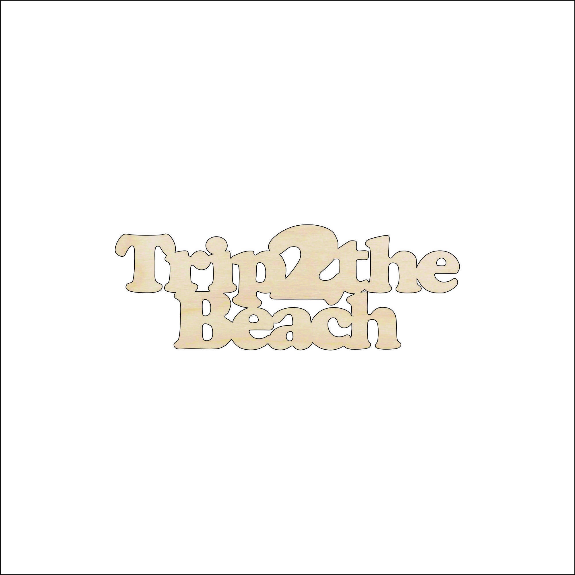 Word Beach - Laser Cut Out Unfinished Wood Craft Shape BCH7 Word Beach - Laser Cut Out Unfinished Wood Craft Shape BCH7