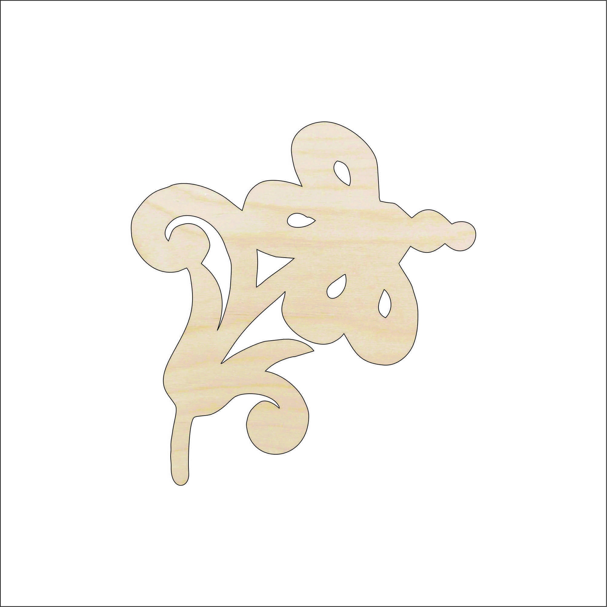 Flower - Laser Cut Out Unfinished Wood Craft Shape FLR28 Flower - Laser Cut Out Unfinished Wood Craft Shape FLR28