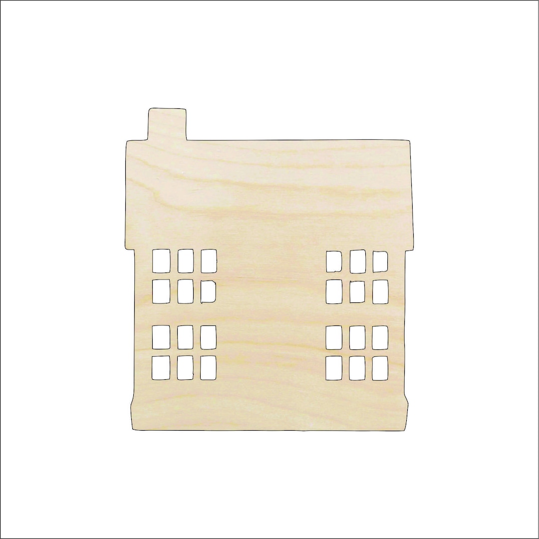 House - Laser Cut Out Unfinished Wood Craft Shape BLD66 House - Laser Cut Out Unfinished Wood Craft Shape BLD66