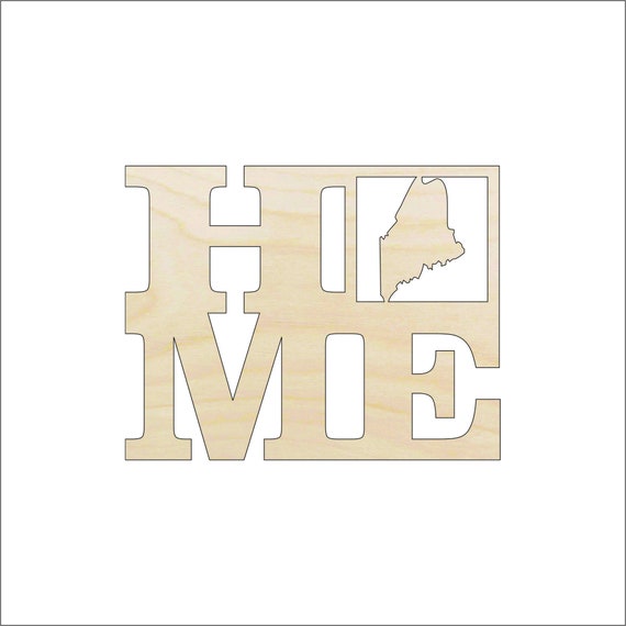 State Maine Home - Laser Cut Out Unfinished Wood Craft Shape STAT17 State Maine Home - Laser Cut Out Unfinished Wood Craft Shape STAT17