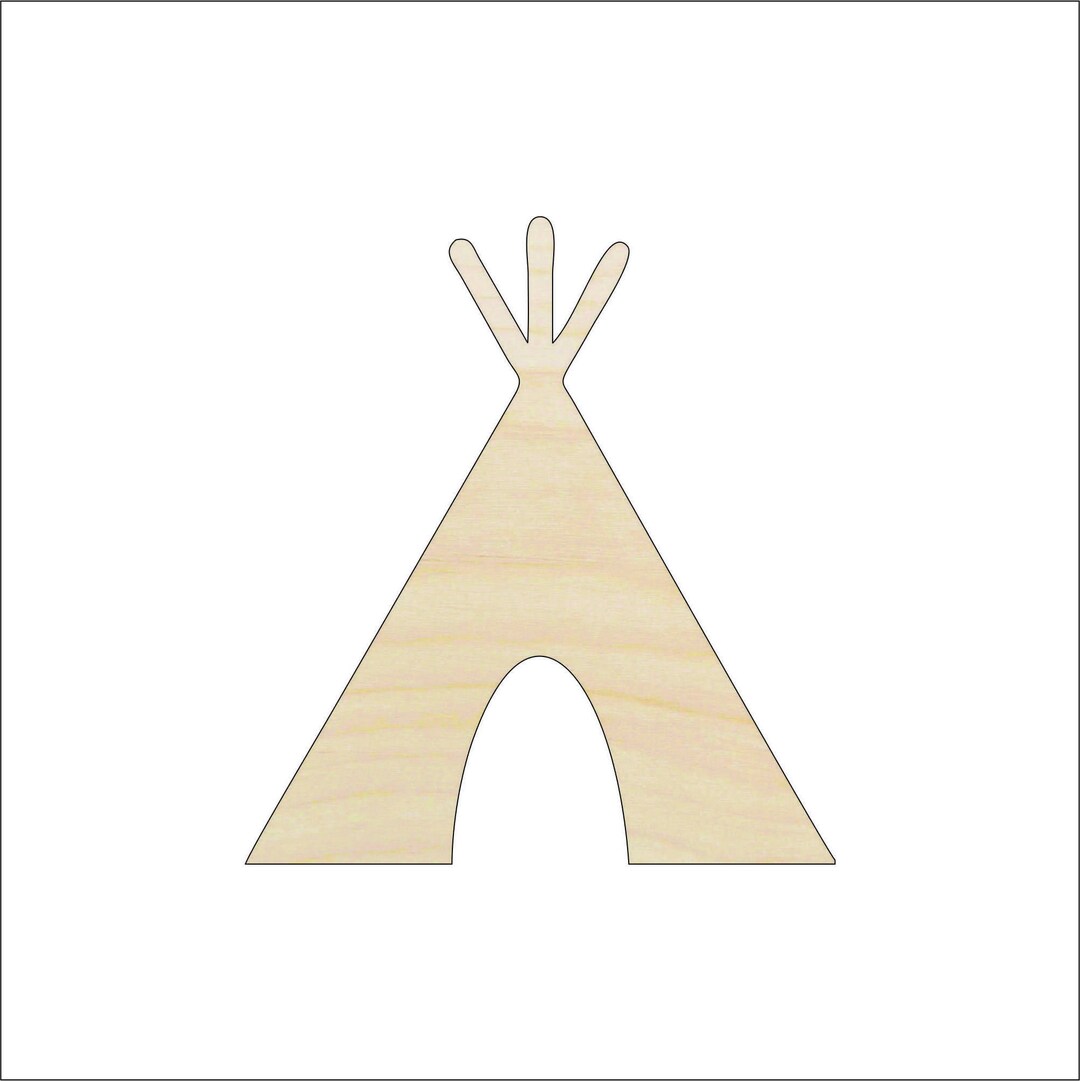 Tee Pee - Laser Cut Out Unfinished Wood Craft Shape XTR10 Tee Pee - Laser Cut Out Unfinished Wood Craft Shape XTR10