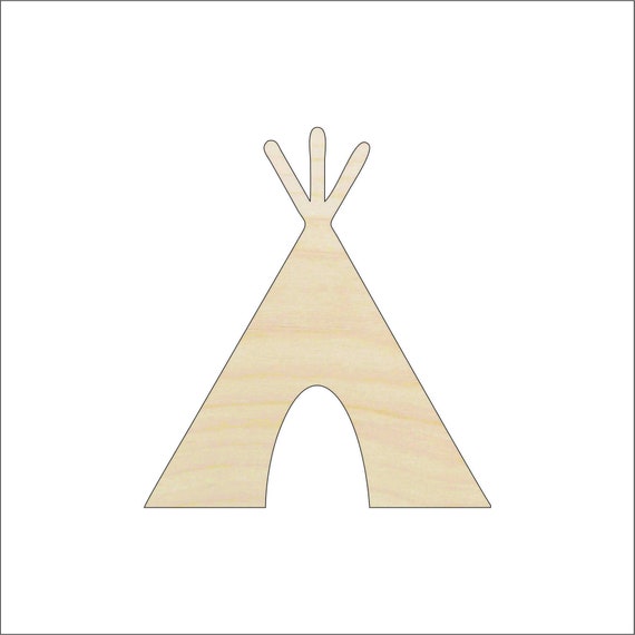 Tee Pee - Laser Cut Out Unfinished Wood Craft Shape XTR10 Tee Pee - Laser Cut Out Unfinished Wood Craft Shape XTR10