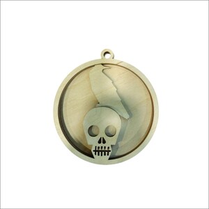 3D Ornament Skull 4 Pieces Laser Cut Out Unfinished ORN311 3D Ornament Skull 4 Pieces Laser Cut Out Unfinished ORN311