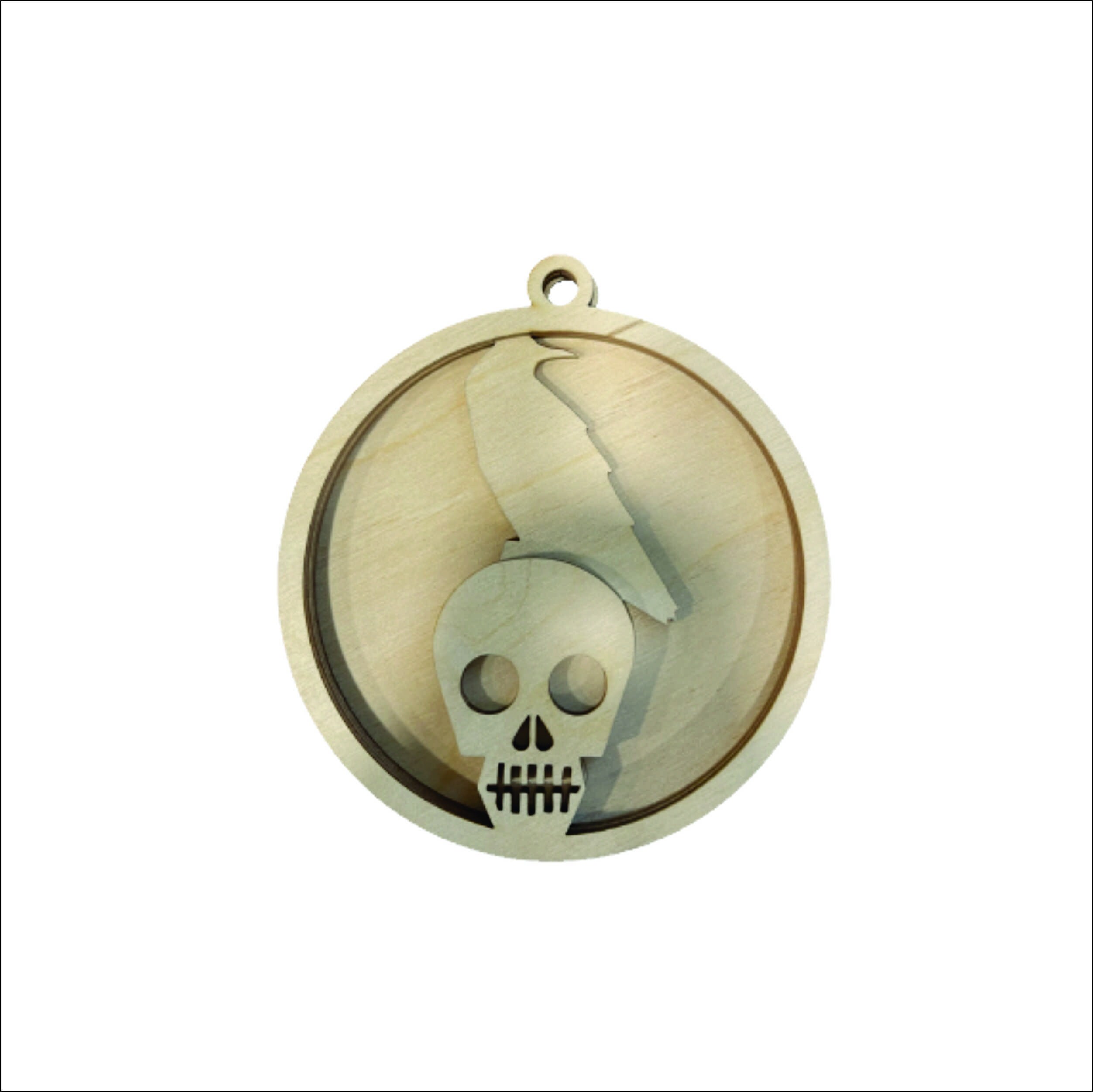 3D Ornament Skull 4 Pieces Laser Cut Out Unfinished ORN311 3D Ornament Skull 4 Pieces Laser Cut Out Unfinished ORN311