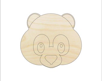 Bear Panda - Laser Cut Out Unfinished Wood Craft Shape BER37 Bear Panda - Laser Cut Out Unfinished Wood Craft Shape BER37