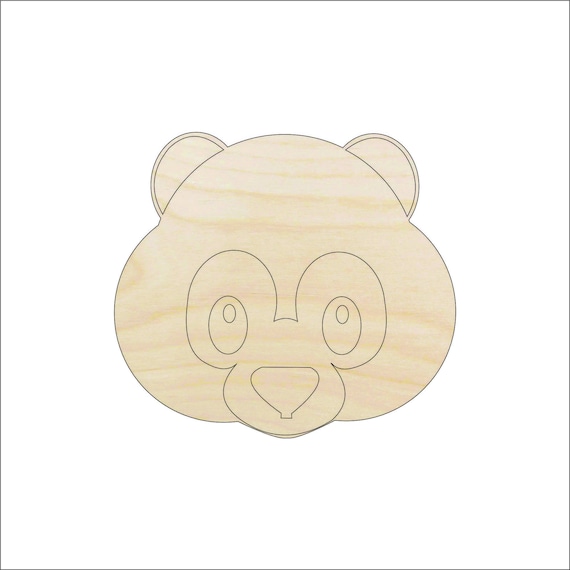 Bear Panda - Laser Cut Out Unfinished Wood Craft Shape BER8 Bear Panda - Laser Cut Out Unfinished Wood Craft Shape BER8