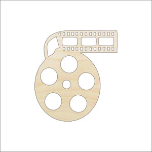 Movie Reel - Laser Cut Out Unfinished Wood Craft Shape MVE1 Movie Reel - Laser Cut Out Unfinished Wood Craft Shape MVE1