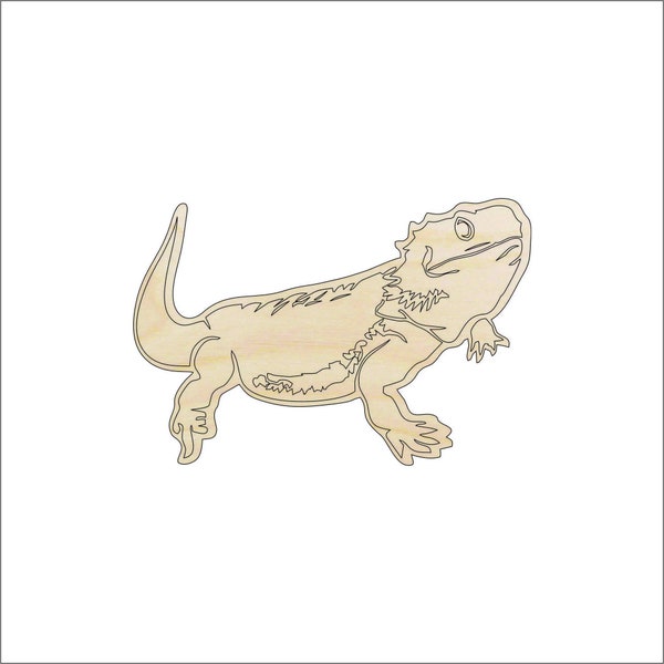 Lizard Bearded Dragon - Laser Cut Out Unfinished Wood Shape Craft Supply REP55