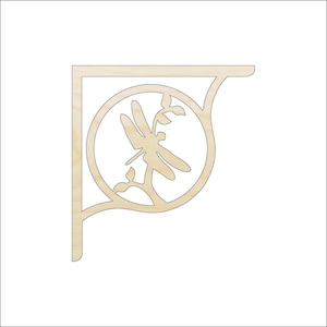 Shelf Bracket Dragonfly - Laser Cut Out Unfinished Wood Craft Shape SHLF16 Shelf Bracket Dragonfly - Laser Cut Out Unfinished Wood Craft Shape SHLF16