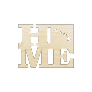 Hawaii State Home - Unfinished Wood Laser Cut Out Shape Craft Supply STAT10