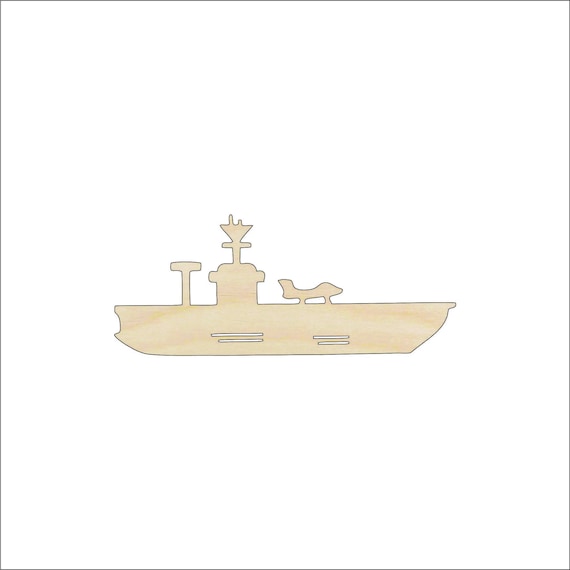 Boat Aircraft Carrier - Laser Cut Out Unfinished Wood Craft Shape BOT24 Boat Aircraft Carrier - Laser Cut Out Unfinished Wood Craft Shape BOT24