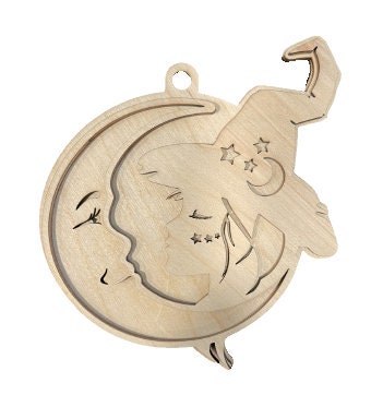 3D Ornament Witch 3 Pieces Laser Cut Out Unfinished ORN315 3D Ornament Witch 3 Pieces Laser Cut Out Unfinished ORN315