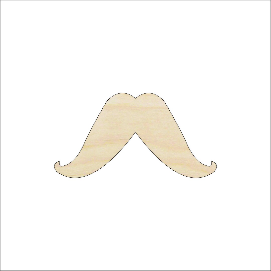 Mustache - Laser Cut Out Unfinished Wood Craft Shape PPL51 Mustache - Laser Cut Out Unfinished Wood Craft Shape PPL51