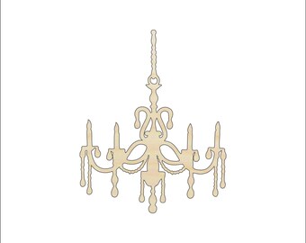 Decor Chandelier - Laser Cut Out Unfinished Wood Craft Shape DCR22 Decor Chandelier - Laser Cut Out Unfinished Wood Craft Shape DCR22