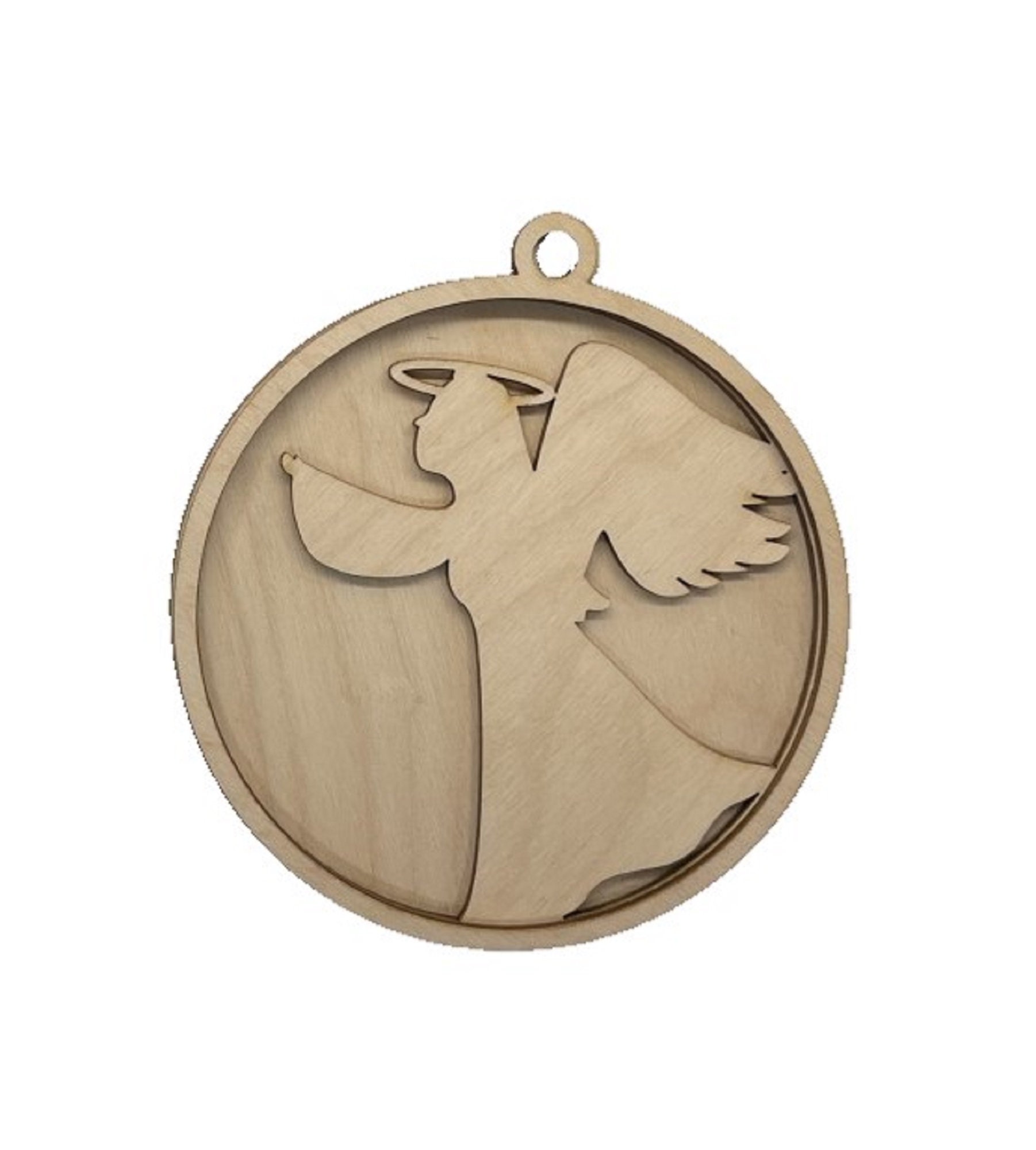 3D Ornament Angel 3 Pieces Laser Cut Out Unfinished Wood ORN160 3D Ornament Angel 3 Pieces Laser Cut Out Unfinished Wood ORN160