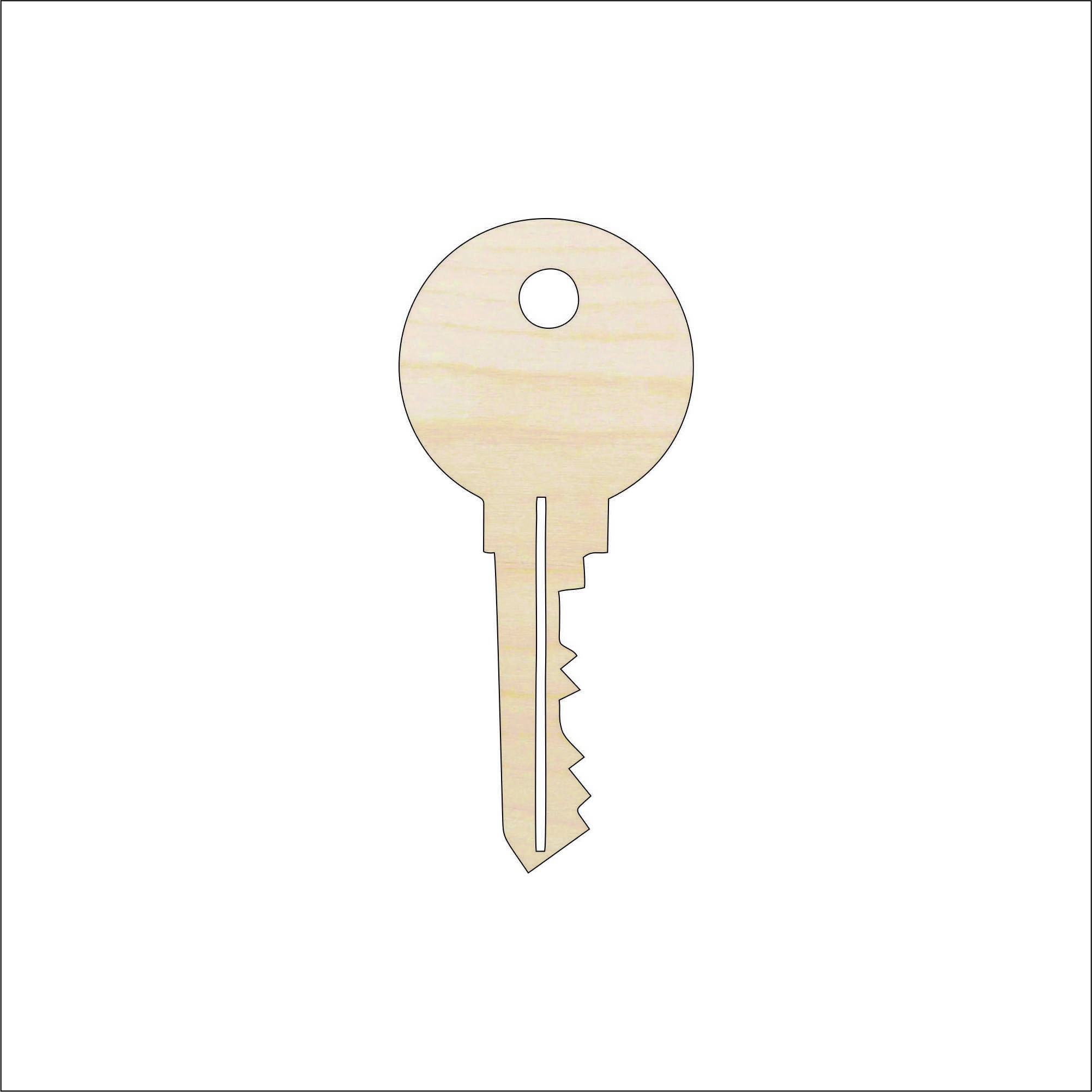 Key - Laser Cut Out Unfinished Wood Craft Shape KEY14 Key - Laser Cut Out Unfinished Wood Craft Shape KEY14