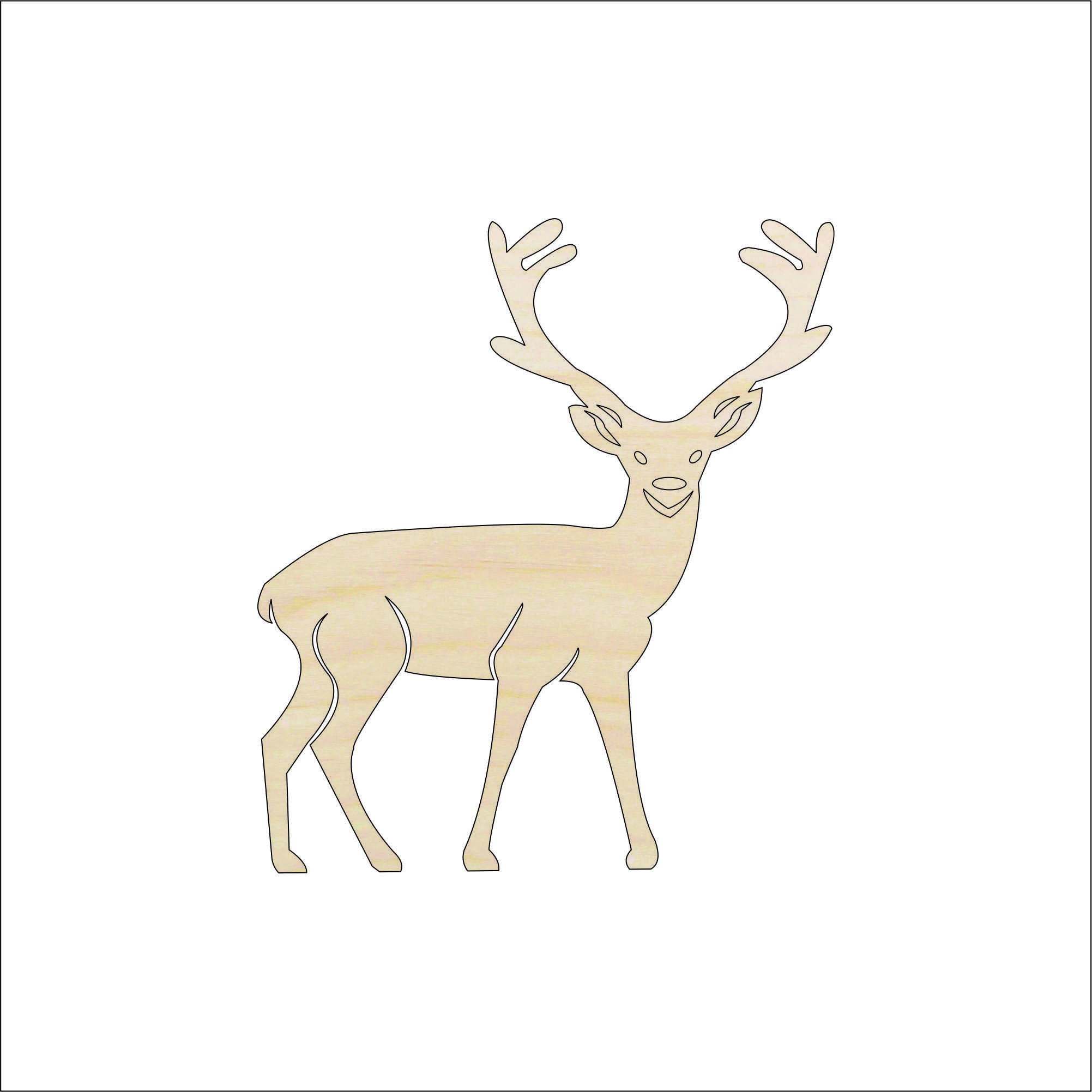 Deer - Laser Cut Out Unfinished Wood Craft Shape DER67 Deer - Laser Cut Out Unfinished Wood Craft Shape DER67