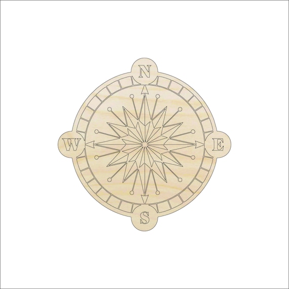 Compass - Laser Cut Out Unfinished Wood Craft Shape TRP68 Compass - Laser Cut Out Unfinished Wood Craft Shape TRP68