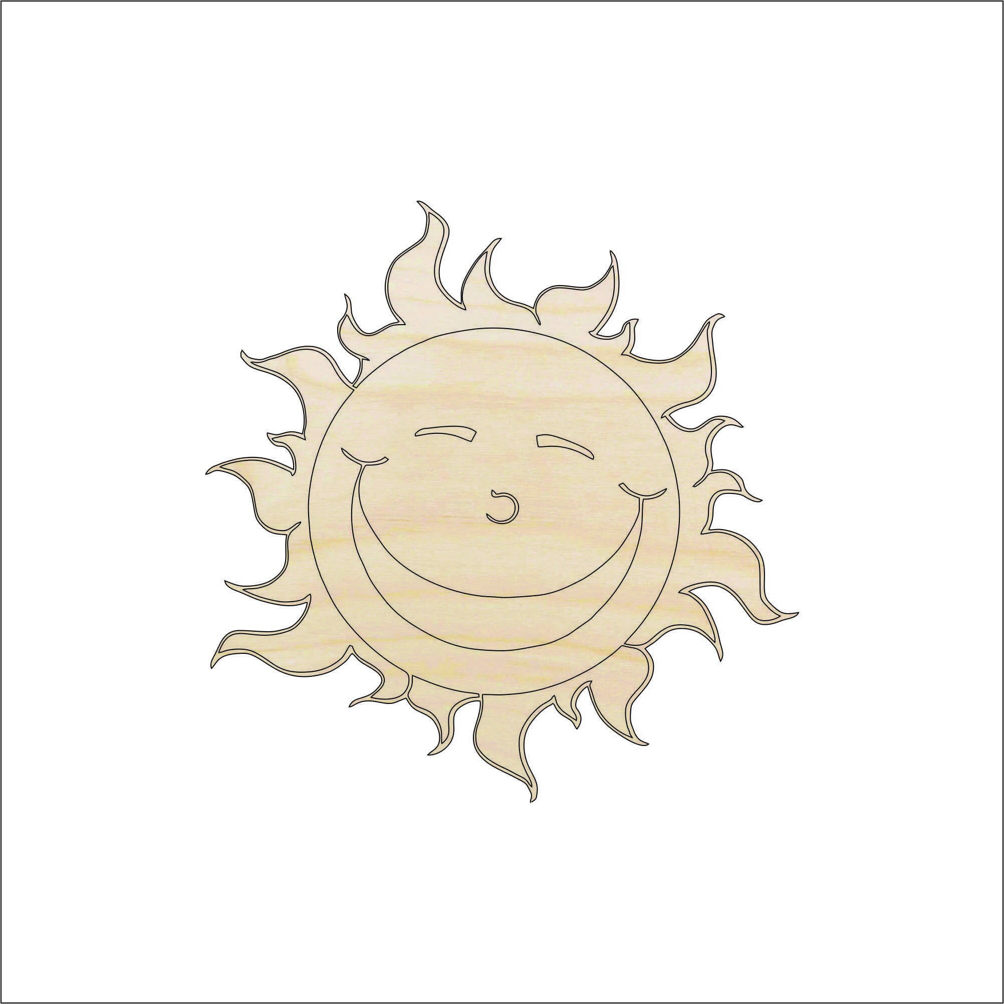Sun - Laser Cut Out Unfinished Wood Craft Shape SKY7 Sun - Laser Cut Out Unfinished Wood Craft Shape SKY7
